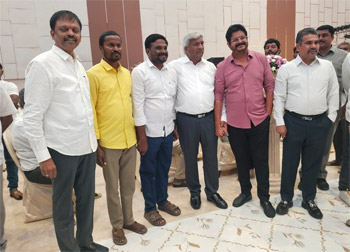 Shri Komati Jayaram, along with other distinguished dignitaries, attended the engagement ceremony of the son of TDP official spokesperson Shri Appasani Rajesh and blessed the bride and groom.