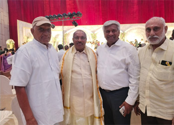 Shri Komati Jayaram, along with other distinguished dignitaries, attended the engagement ceremony of the son of TDP official spokesperson Shri Appasani Rajesh and blessed the bride and groom.