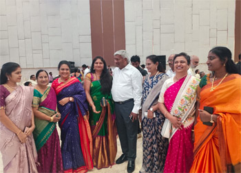 Shri Komati Jayaram, along with other distinguished dignitaries, attended the engagement ceremony of the son of TDP official spokesperson Shri Appasani Rajesh and blessed the bride and groom.