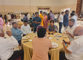 Shri Komati Jayaram Garu attended the engagement ceremony of IG Shri Ambedkar's (IG, Stamps and Registarations) daughter, held at CK Convention, Mangalagiri on 27th Aug 2026