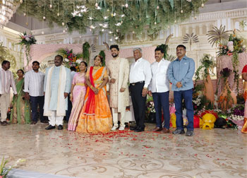 On the occasion, Shri Komati Jayaram Garu blessed the couple and conveyed his heartfelt wishes for their happy and prosperous future.