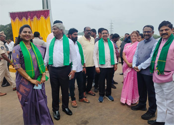 Shri Komati Jayram Garu participated in the inauguration of the second phase of Amaravati's Seed Access Road (E3) and the newly constructed bridge on August 13, 2026, along with Shri P. Narayana Garu, Hon'ble Minister for Municipal Administration and Urban Development.