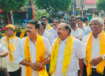 It was truly invigorating to participate in a roadshow held in the West constituency-alongside local leaders and party workers—in support of the alliances mayoral candidate for the Vijayawada local elections, Mr. Vangaveeti Radha Krishna, as well as the alliances candidates for all 86 divisions.